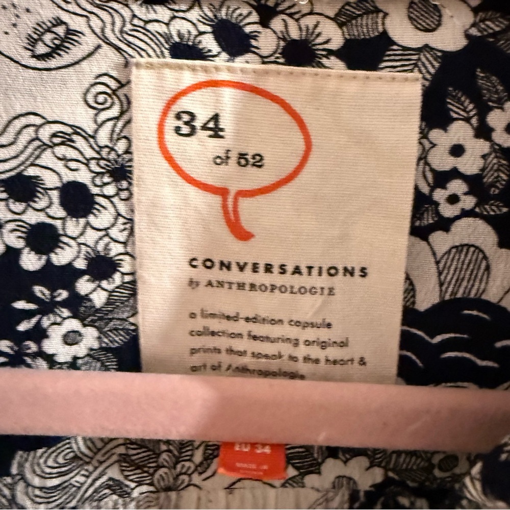 Anthropologie 34 of 52 Conversations Floral Long Sleeve Dress - Picture 2 of 8